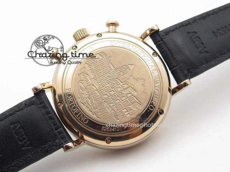 MIROTIME 0516 Portofino Chrono RG Black Dial on Black Leather Strap A HighPerformance 7389